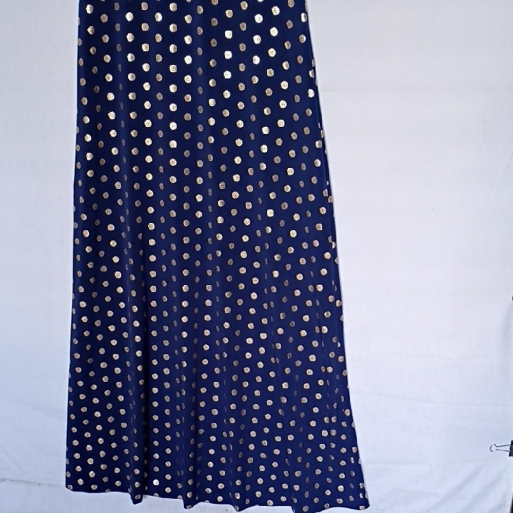 Michael Kors Women’s Navy and Gold Maxi Dress Size XS - Picture 5 of 13
